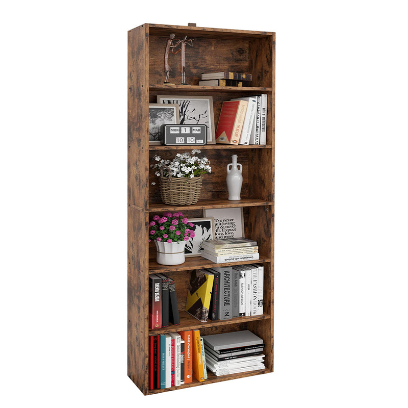 6 Tier Display Storage Shelves 70in Tall Bookcase Home Decor Furniture