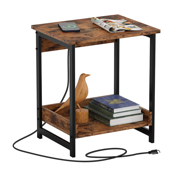 Nightstand with Wireless Charging, 19" Side Tables