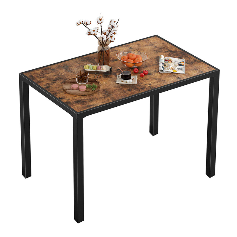 Industrial Dining Table, Rectangular Dinner Table Top with Metal Edges