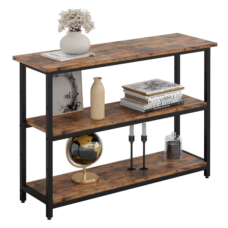 Sofa Table, 43" Console Table with Storage, Height Adjustable, Narrow Hallway Table for Entryway