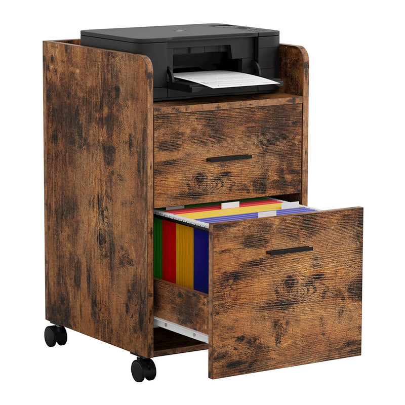 IFiling Cabinet 2 Drawers File Cabinet, Printer Stand on Wheels, Mobile Rolling Vertical File Cabinet for A4