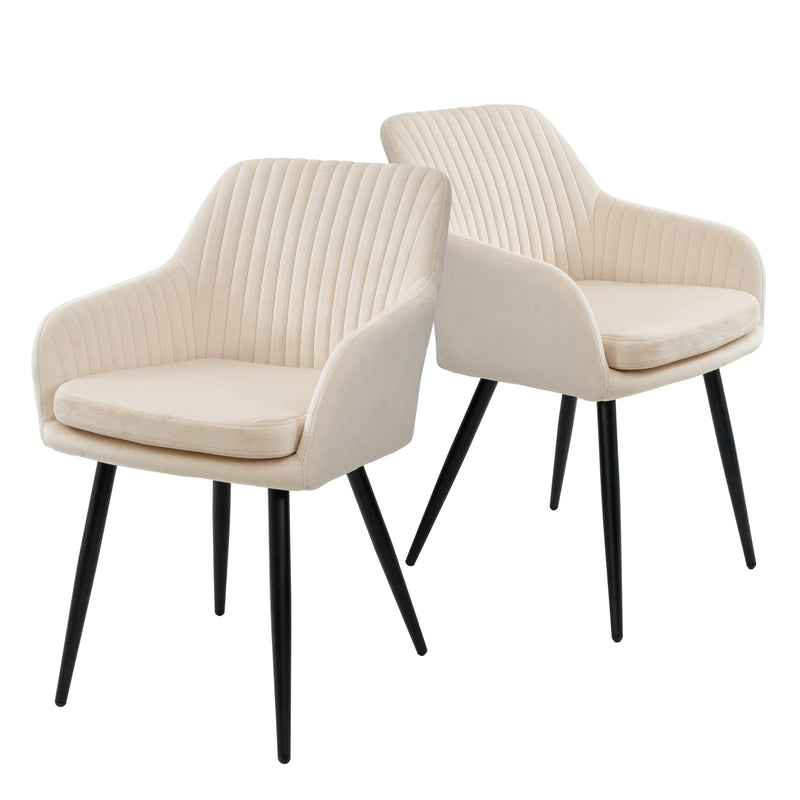 Velvet Accent Chairs Set of 2,  Upholstered Dining Chairs for Living Room, Dining Room, Bedroom