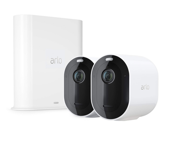 Arlo Pro 3 Spotlight Camera - 2 Camera Security System - Wireless, 2K Video & HDR, Color Night Vision, 2 Way Audio, 160° View, Wire-Free, Works with Alexa, White - VMS4240P