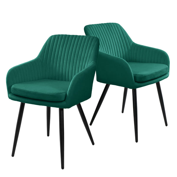 Velvet Accent Chairs Set of 2,  Upholstered Dining Chairs for Living Room, Dining Room, Bedroom