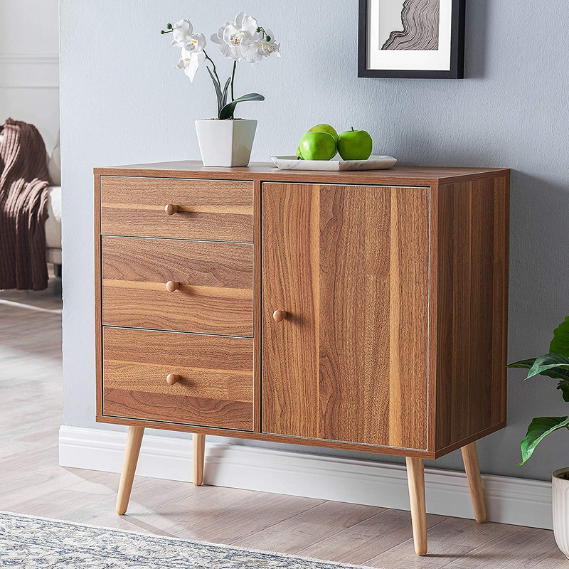 Wood Sideboard Cabinet, Free Standing Cabinet for Home Kitchen Dining Room