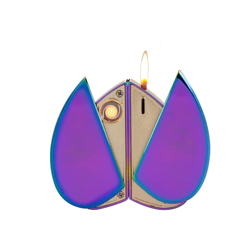 Heart Shaped Lighter, Butane Lighter, USB Lighter, Gas & Electricity Lighter, Gas Metal Electronic Lighter with Windproof Grinding Wheel, Suitable for Indoor & Outdoor, Gifts