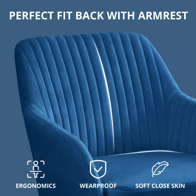 Velvet Accent Chairs Set of 2,  Upholstered Dining Chairs for Living Room, Dining Room, Bedroom