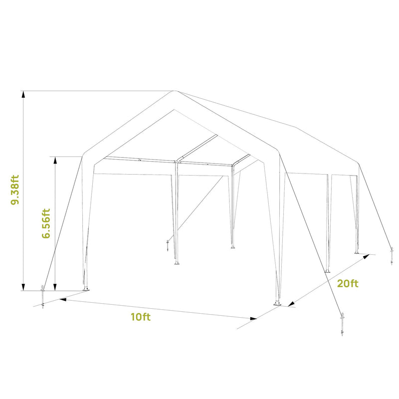 Carport, 10x20ft Heavy Duty Car Canopy