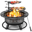 Outdoor Fire Pit with Double Layer Cooking Grills-QTFP01