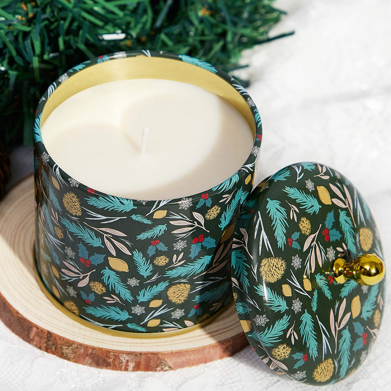 Pine Scented Candles for Home, Balsam & Cedar Fir 100% Soy Candles Scented, Highly Scented Aromatherapy Candles, 50 Hours Long Burning, Christmas Holiday Candles Gift