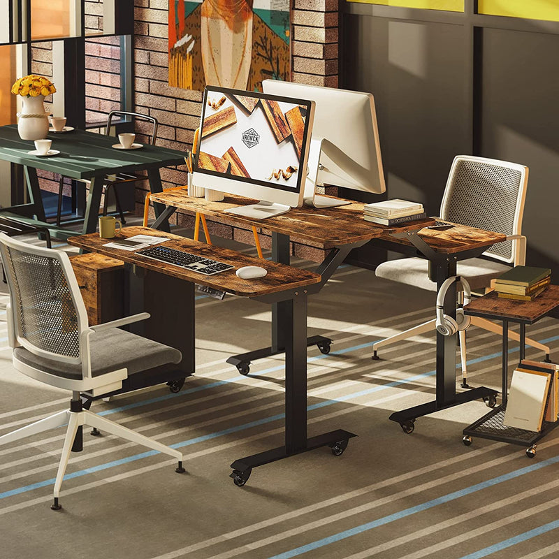 Electric Sit Stand Desk with Wheels