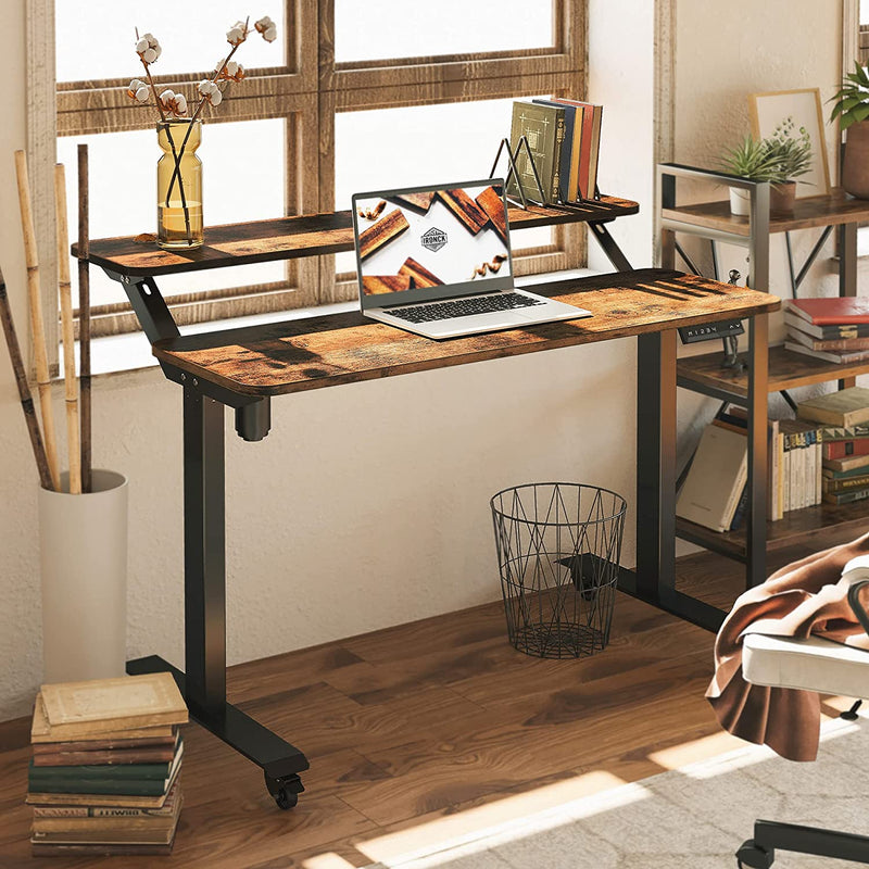 Electric Sit Stand Desk with Wheels