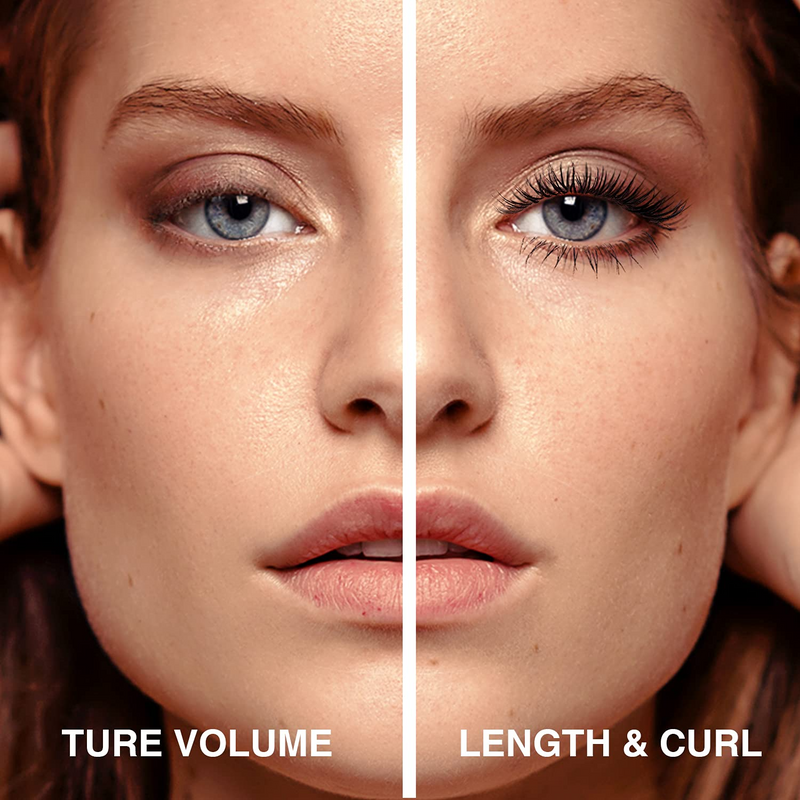 Mascara Black volume and length - Waterproof White Fiber Primer 2 in 1 Eye Makeup Set with Double Lash Extensions, 1 Count-2 Mascara Wands