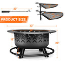Outdoor Fire Pit with Double Layer Cooking Grills-QTFP01