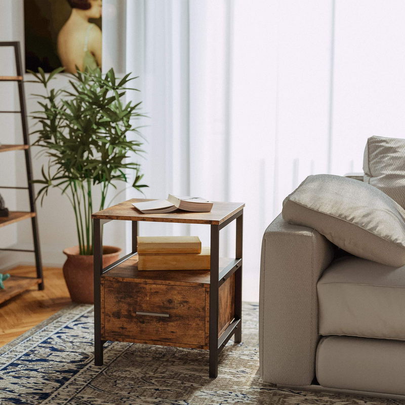 End Tables for Living Room, Side Table with with Drawer