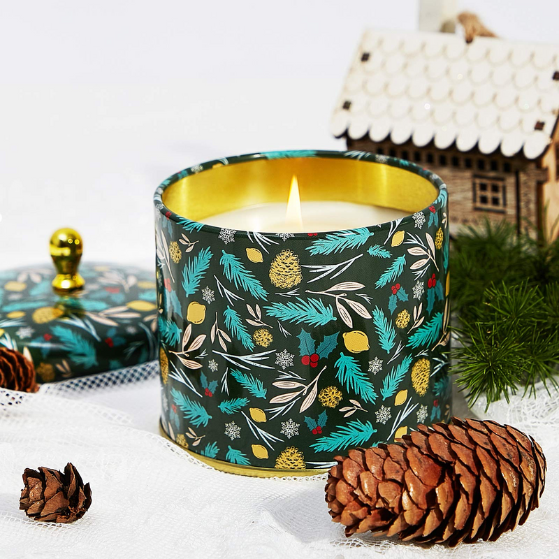 Pine Scented Candles for Home, Balsam & Cedar Fir 100% Soy Candles Scented, Highly Scented Aromatherapy Candles, 50 Hours Long Burning, Christmas Holiday Candles Gift