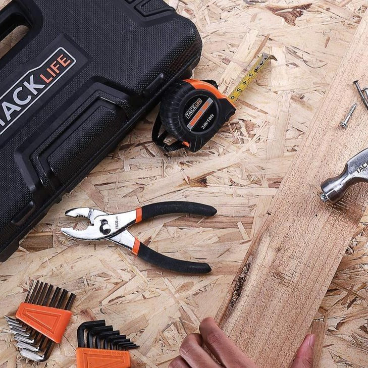 57-Piece Tool Set -Household Repair Tool Kit With Sturdy Tool Box Storage Case -HHK3A