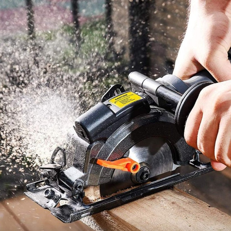 Mini Circular Saw, 5.8A 3500RPM, Metal Handle With 6 Blades (4-3/4" & 4-1/2”) - TCS115A