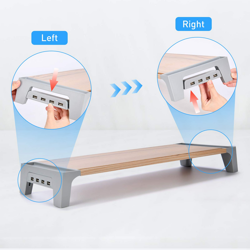 Monitor Stand Riser 22 Inch with USB Fast Charging Desk Storage Organizer. 4 Hub and Support Transfer Data and Charging,Computer Screen &Desk Shelf Riser