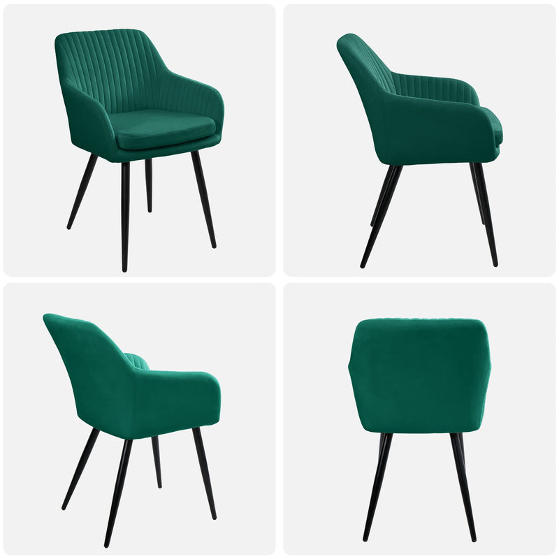 Velvet Accent Chairs Set of 2,  Upholstered Dining Chairs for Living Room, Dining Room, Bedroom