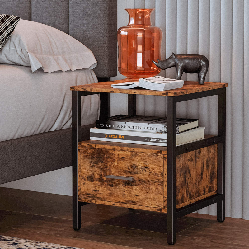 End Tables for Living Room, Side Table with with Drawer