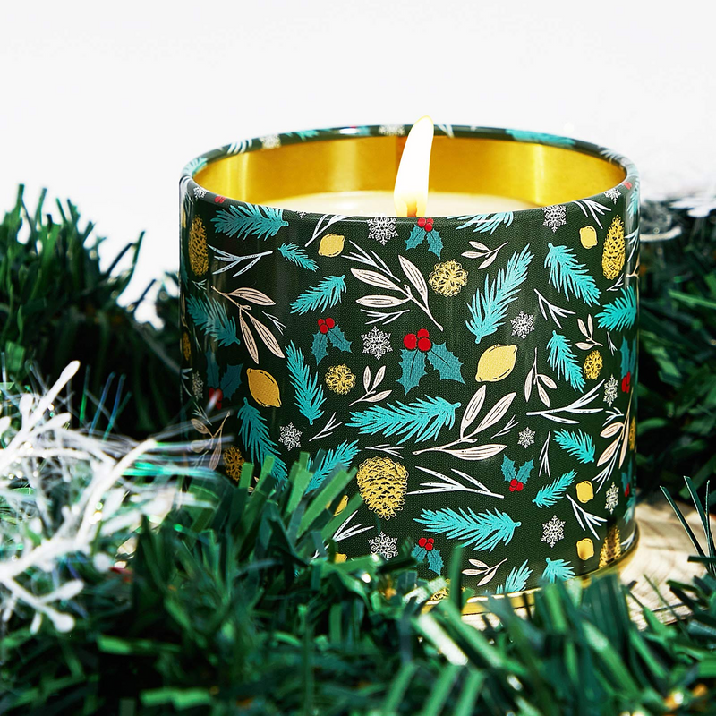 Pine Scented Candles for Home, Balsam & Cedar Fir 100% Soy Candles Scented, Highly Scented Aromatherapy Candles, 50 Hours Long Burning, Christmas Holiday Candles Gift