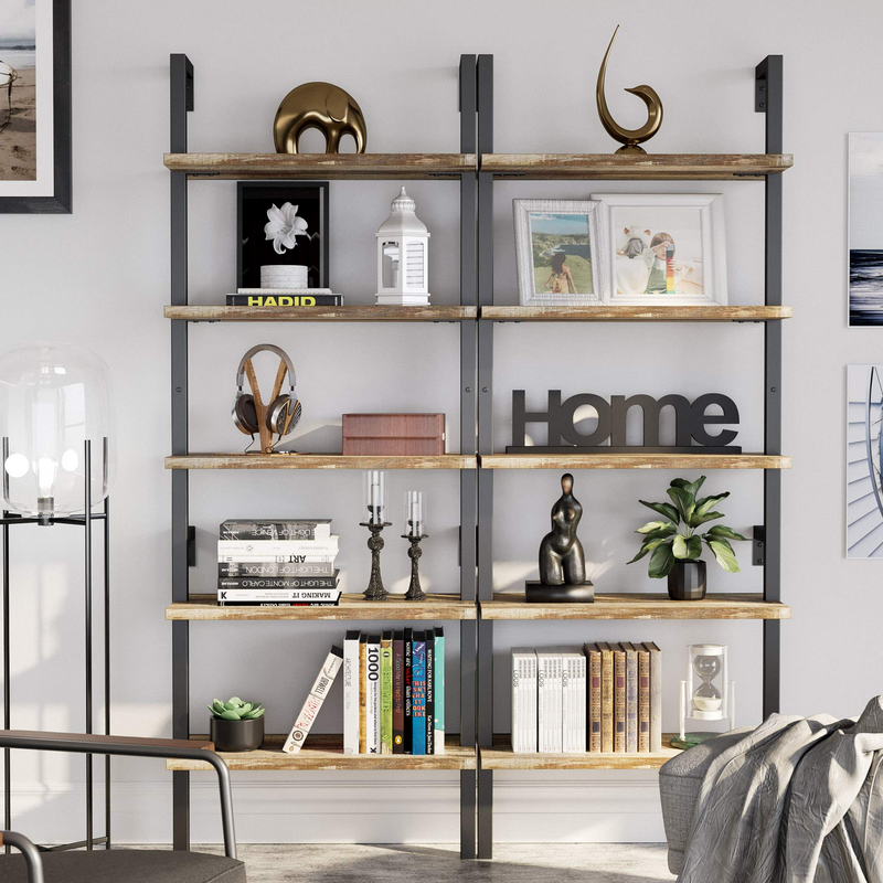 Industrial Ladder Shelf Bookcase 5 Tier