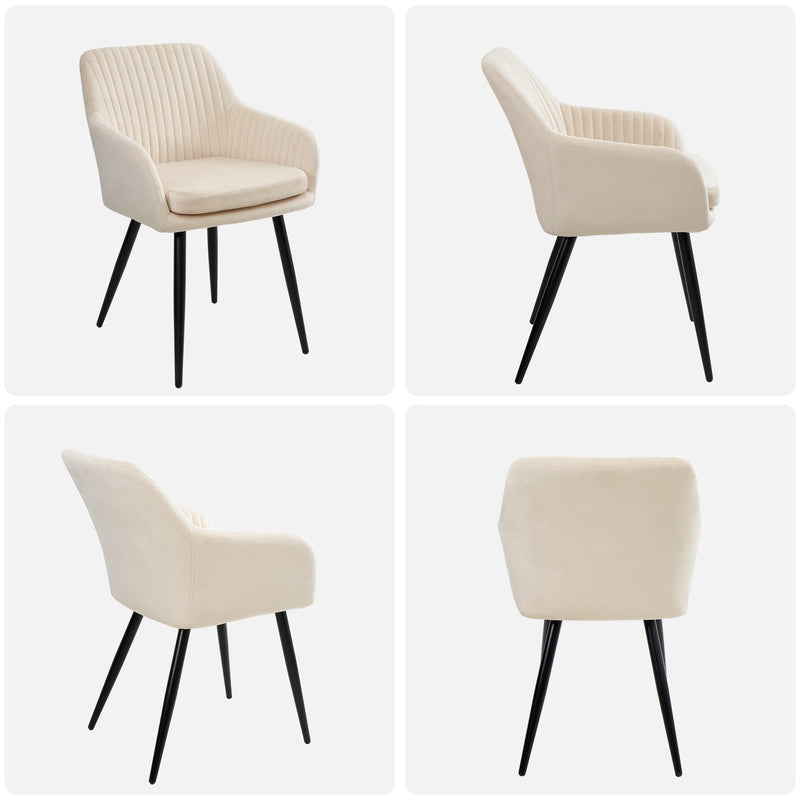 Velvet Accent Chairs Set of 2,  Upholstered Dining Chairs for Living Room, Dining Room, Bedroom