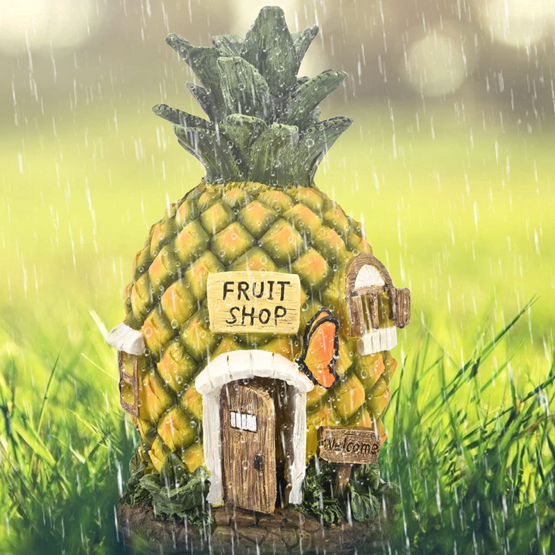 Fairy House Solar Powered LED Outdoor Decor Garden Light,Fairy Garden Cottage Figurines Sculptures for Outdoor Patio Lawn Yard Decoration