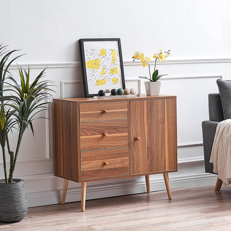 Wood Sideboard Cabinet, Free Standing Cabinet for Home Kitchen Dining Room