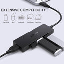 CBC64 USB C Hub Ultra Slim with 4 USB 3.0 Data Ports Black