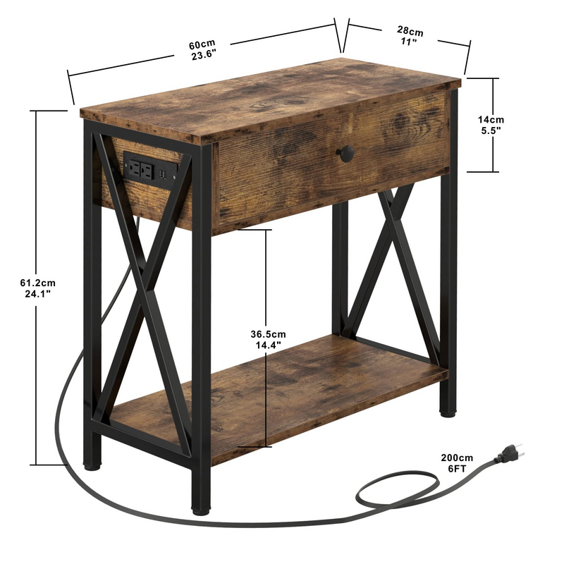 End Table with Charging Station