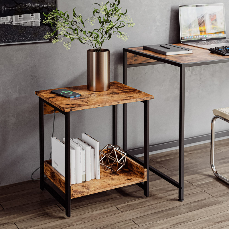 Nightstand with Wireless Charging, 19" Side Tables