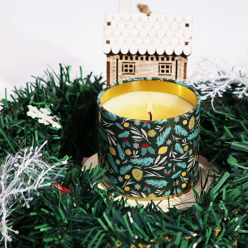 Pine Scented Candles for Home, Balsam & Cedar Fir 100% Soy Candles Scented, Highly Scented Aromatherapy Candles, 50 Hours Long Burning, Christmas Holiday Candles Gift