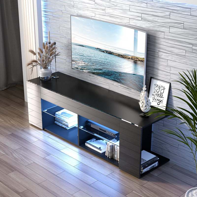 Black TV Stand for 50/55/60/65 Inch TV