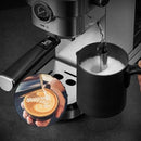 Brewsly 15 Bar Espresso Machine, Stainless Steel Compact Espresso Maker with Milk Frother Wand , Professional Coffee Machine for Espresso, Cappuccino and Latte