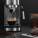 Brewsly 15 Bar Espresso Machine, Stainless Steel Compact Espresso Maker with Milk Frother Wand , Professional Coffee Machine for Espresso, Cappuccino and Latte