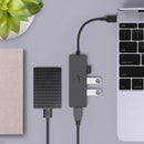 CBC64 USB C Hub Ultra Slim with 4 USB 3.0 Data Ports Black