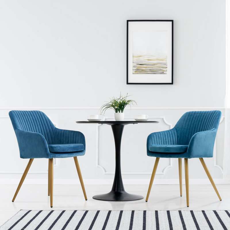 Velvet Accent Chairs Set of 2,  Upholstered Dining Chairs for Living Room, Dining Room, Bedroom