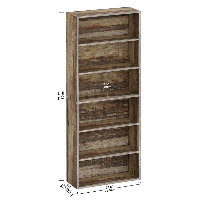 6 Tier Display Storage Shelves 70in Tall Bookcase Home Decor Furniture