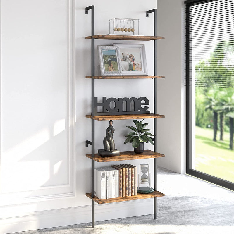 Industrial Ladder Shelf Bookcase 5 Tier