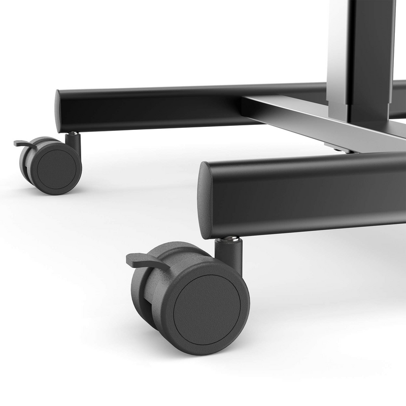 Mobile Desk Computer Desk with Lockable Wheels,25.6"x18.9" Height Adjustable Laptop Cart