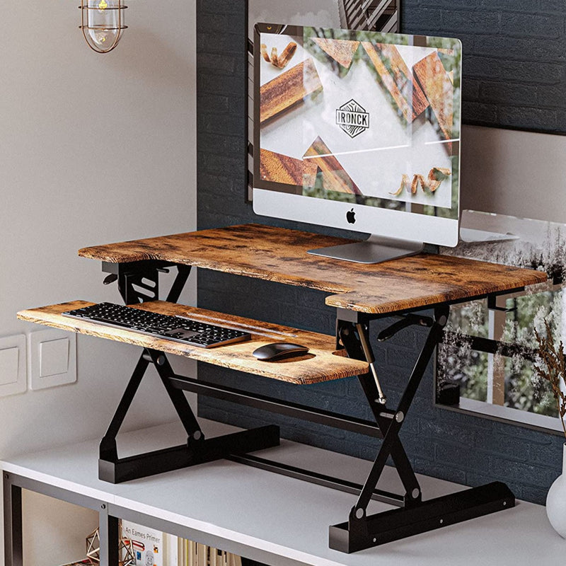 Standing Desk Converter, 30 Inches Height Adjustable Desk, Economic Desk Riser with Keyboard Tray, Industrial Desk