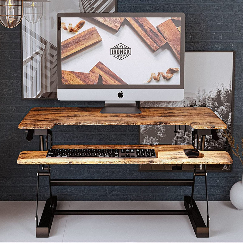 Standing Desk Converter, 30 Inches Height Adjustable Desk, Economic Desk Riser with Keyboard Tray, Industrial Desk