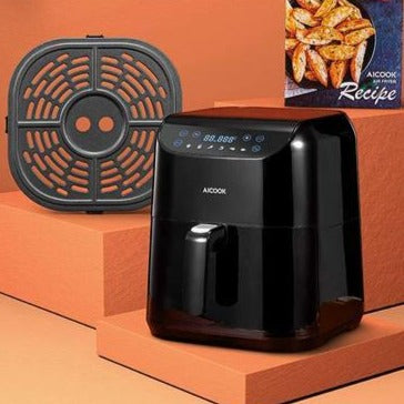 Air Fryer, 5.8QT, 1500W, 6 Presets, Timer, Preheat, Touchscreen LED, Black