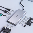 CBC89 10 in 1 USB C Hub with 4K HDMI & VGA Silver