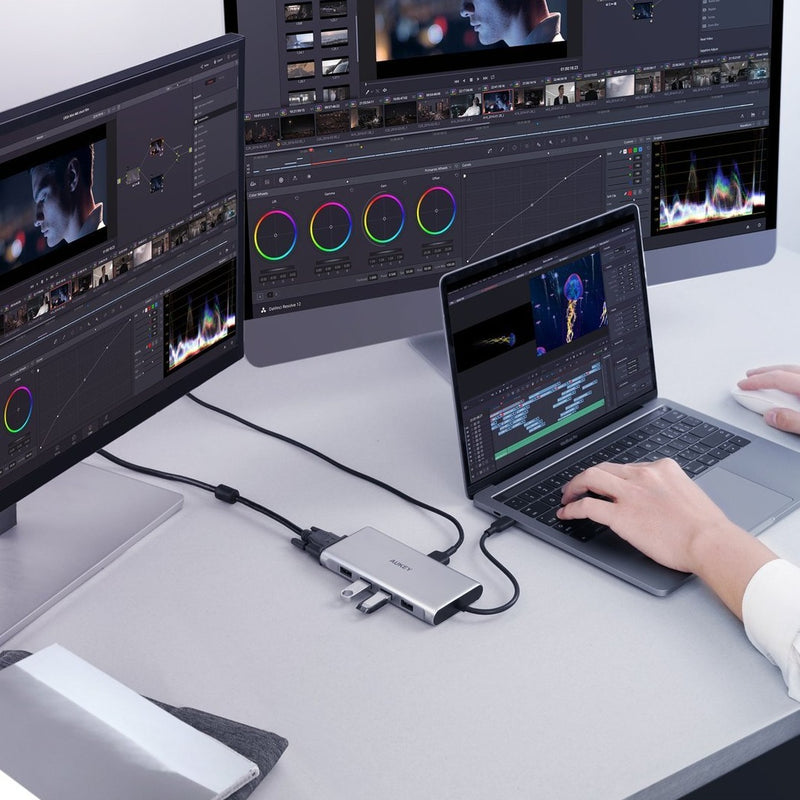 CBC89 10 in 1 USB C Hub with 4K HDMI & VGA Silver
