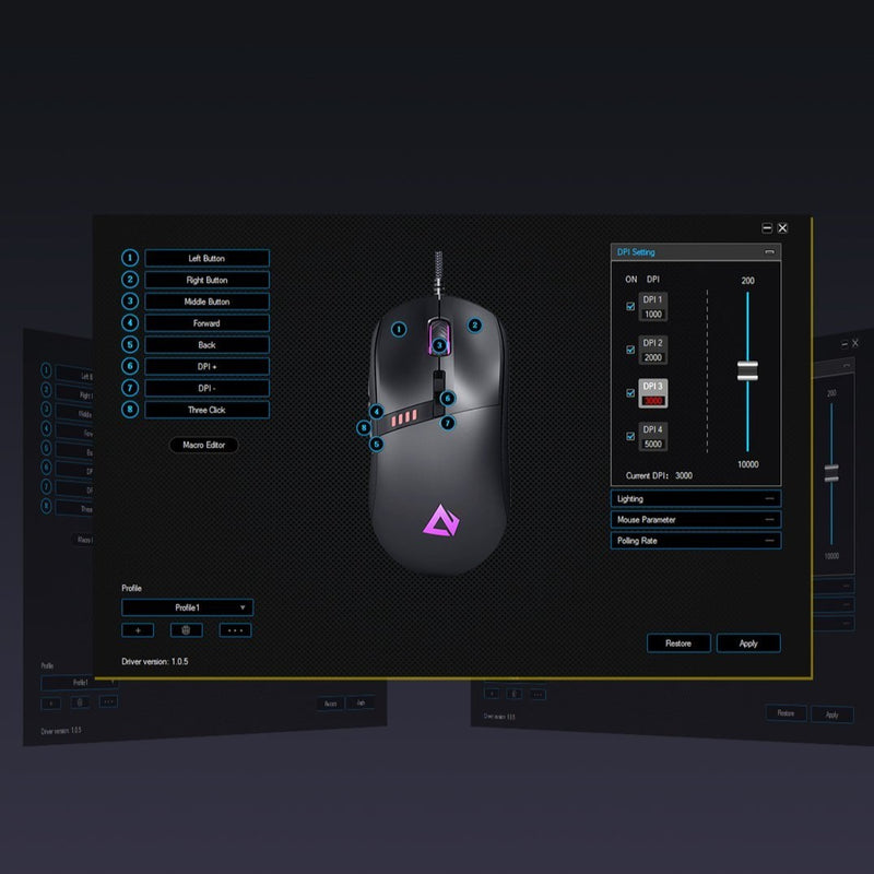 GM-F4 Gaming Mouse With RGB Lighting Effects