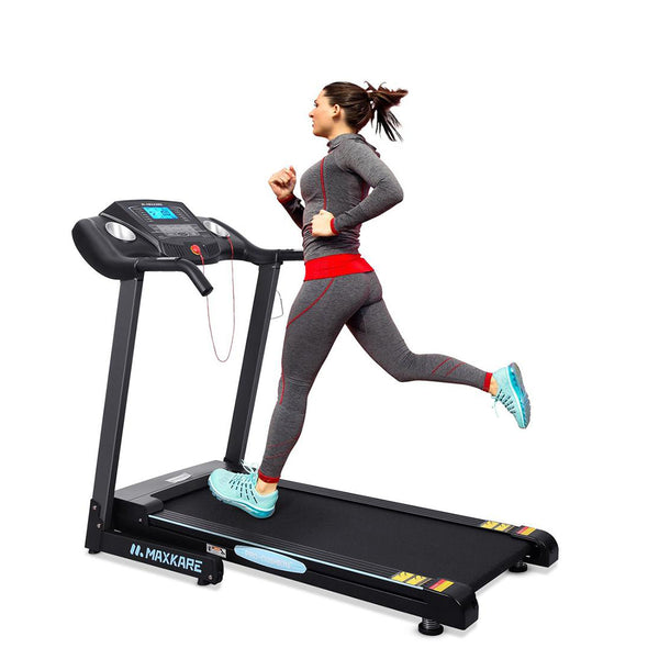 MAXKARE TREADMILL WITH 12% AUTO INCLINE FOLDING TREADMILL RUNNING MACHINE 2.5 HP POWER 8.5 MPH SPEED WITH 15 PRESET LCD DISPLAY FOR HOME USE