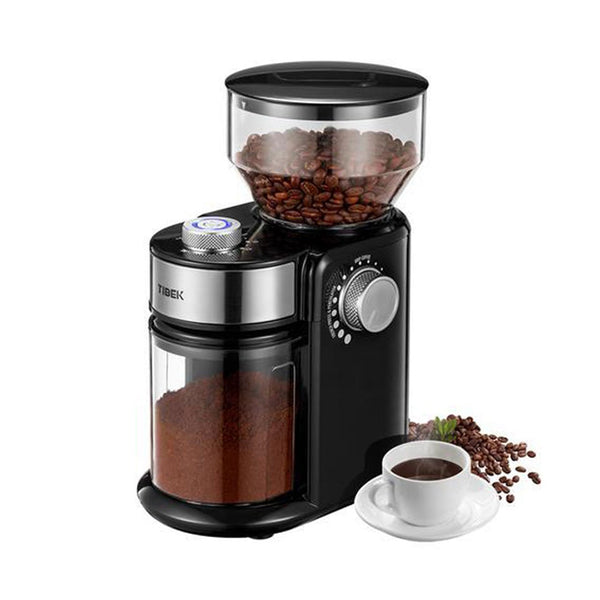 TIBEK Electric Burr Coffee Grinder with 18 Settings, Coffee Bean Grinder 2-14 CupsSuitable for French Press, AeroPress, Moka Pot, Espresso, Cleaning Brush Included